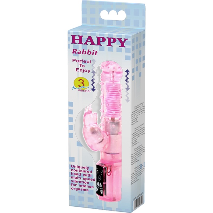 Фиолетовый хай-тек вибратор Happy Bunny - 22,5 см. Фотография 6.