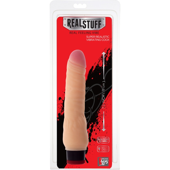 Телесный вибратор-реалистик REALSTUFF 7.5INCH VIBRATOR - 19 см - RealStuff. Фотография 2.