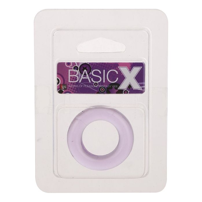 Фиолетовое эрекционное кольцо BASICX TPR COCKRING PURPLE 1INCH - BasicX. Фотография 2.