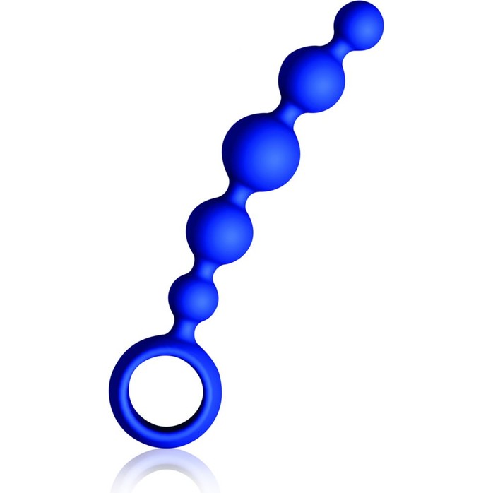 Малая анальная цепочка Joyballs Wave синего цвета - 17,5 см