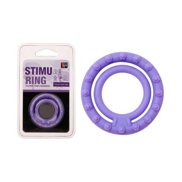 Фиолетовое двойное эрекционное кольцо NEON DOUBLE RING 45MM PURPLE - Neon. Фотография 2.