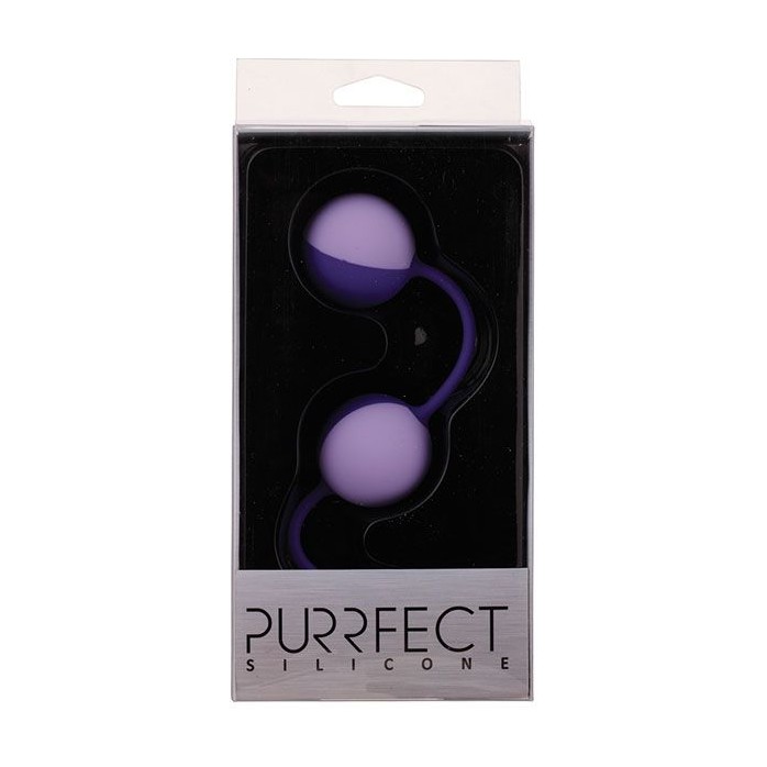 Фиолетовые вагинальные шарики PURRFECT SILICONE DUO TONE BALLS PURPLE - Purrfect Silicone. Фотография 2.