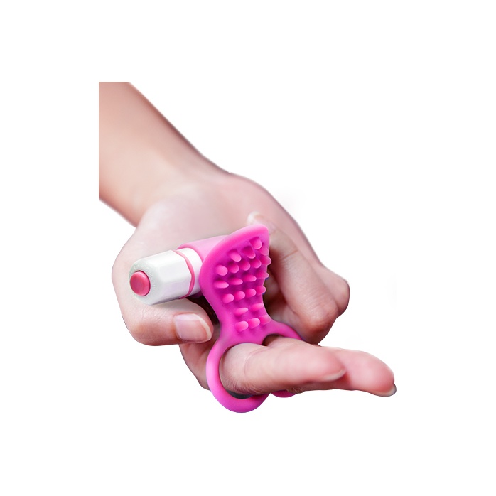 Розовый вибростимулятор с петлями для пальцев SEE YOU FINGERING PINK - See You. Фотография 3.