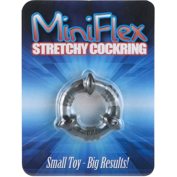 Дымчатое эрекционное кольцо MINI FLEX STRETCHY COCKRING. Фотография 2.