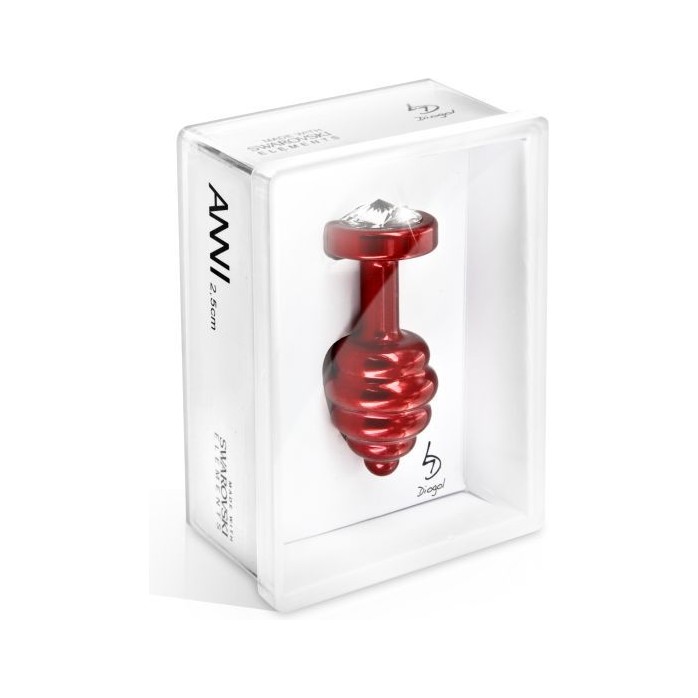 Красный анальный плаг с винтовым рельефом ANNI Ano red plated T2 - 7,5 см