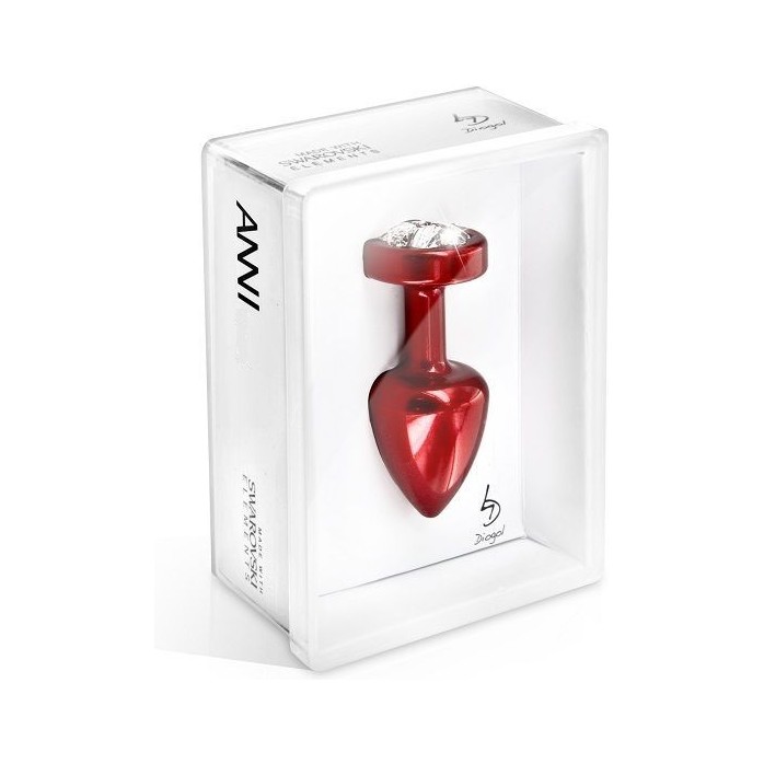Большой красный анальный плаг Anni R Clover Red T2 Cristal с кристаллом в виде цветка - 7,5 см