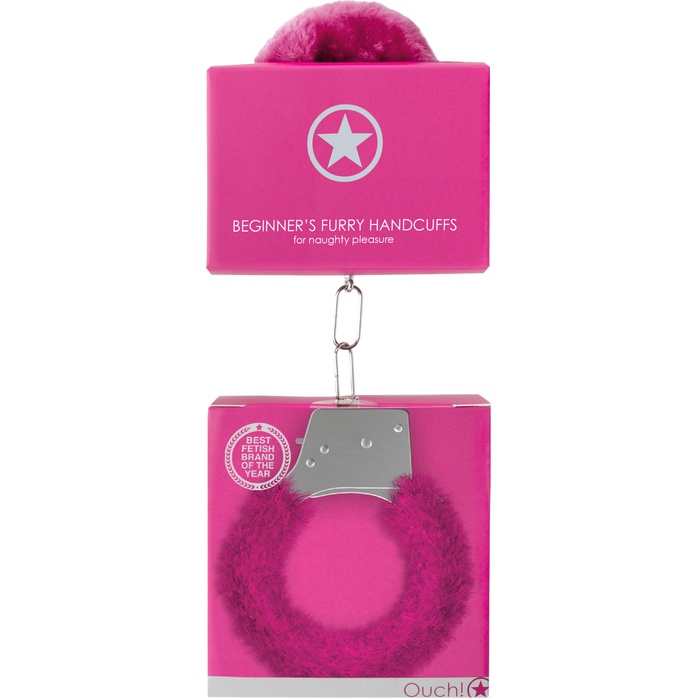 Пушистые розовые наручники OUCH! Pink - Ouch!. Фотография 4.