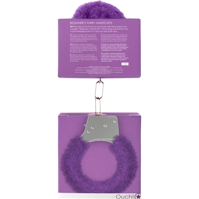 Пушистые фиолетовые наручники OUCH! Purple - Ouch!. Фотография 5.