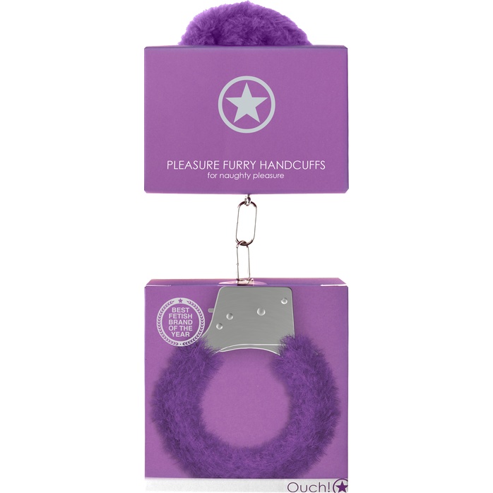Фиолетовые пушистые наручники OUCH! Purple - Ouch!. Фотография 4.