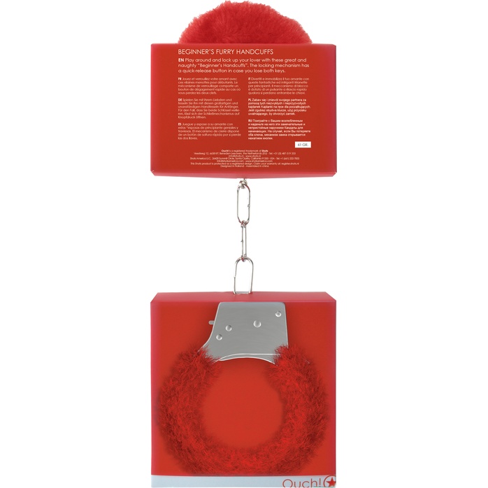 Пушистые красные наручники OUCH! Red - Ouch!. Фотография 6.