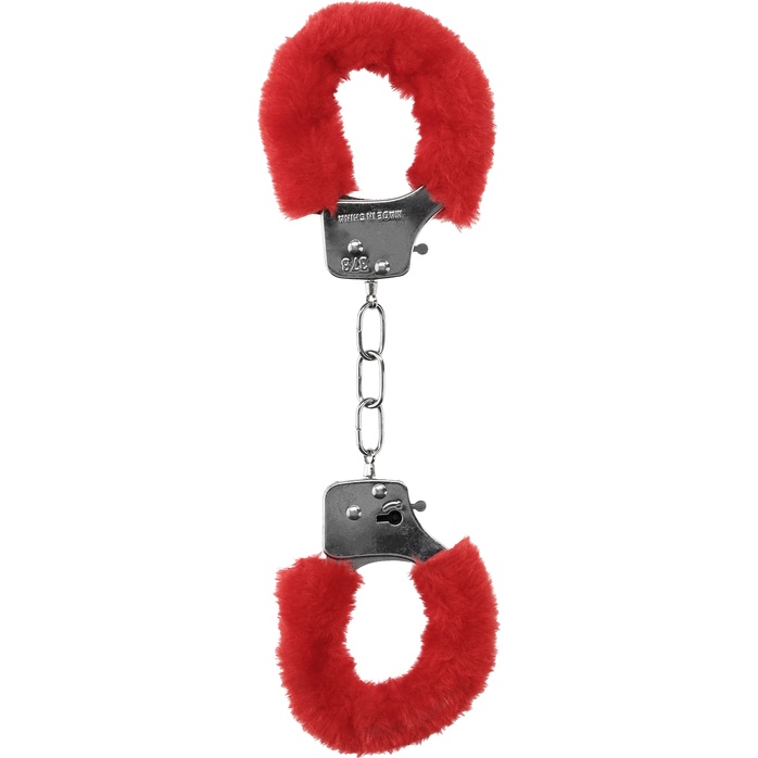 Красные пушистые наручники OUCH! Red - Ouch!. Фотография 2.