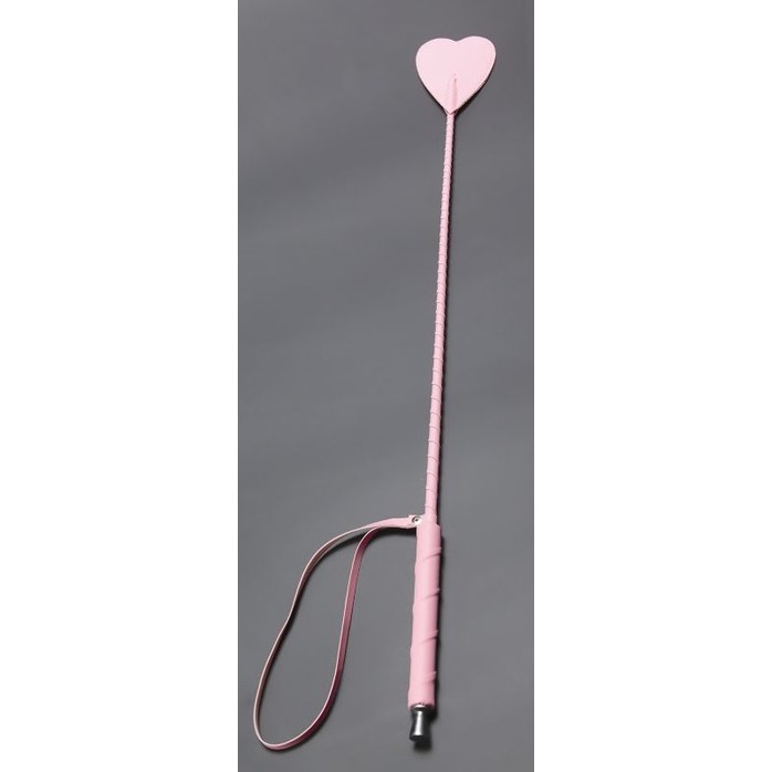 Розовый стек с наконечником-сердцем из искусственной кожи - 70 см - BDSM accessories