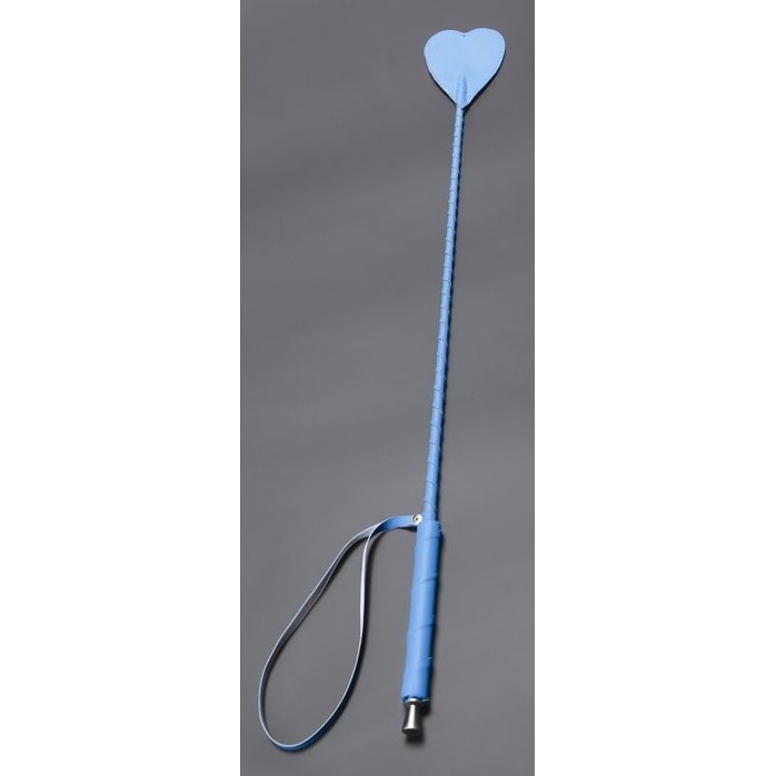 Голубой стек с наконечником-сердцем из искусственной кожи - 70 см - BDSM accessories