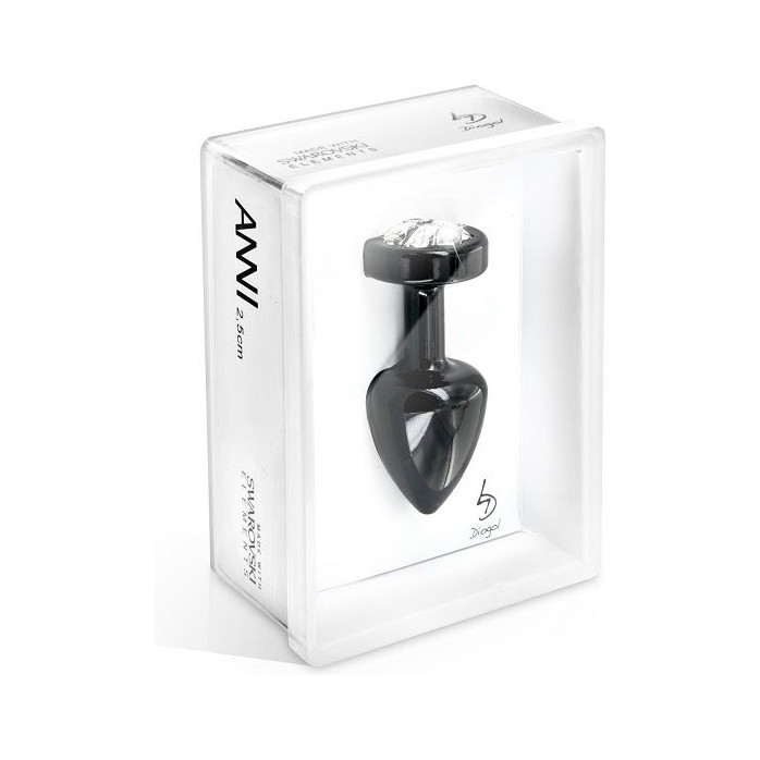 Чёрный анальный плаг Anni R Clover Black T1 с кристаллом в виде цветка - 6 см