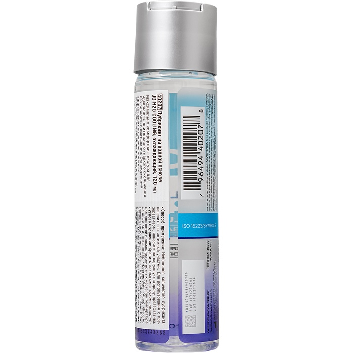 Охлаждающий лубрикант на водной основе JO Personal Lubricant H2O COOLING - 120 мл - JO H2O Classic. Фотография 2.