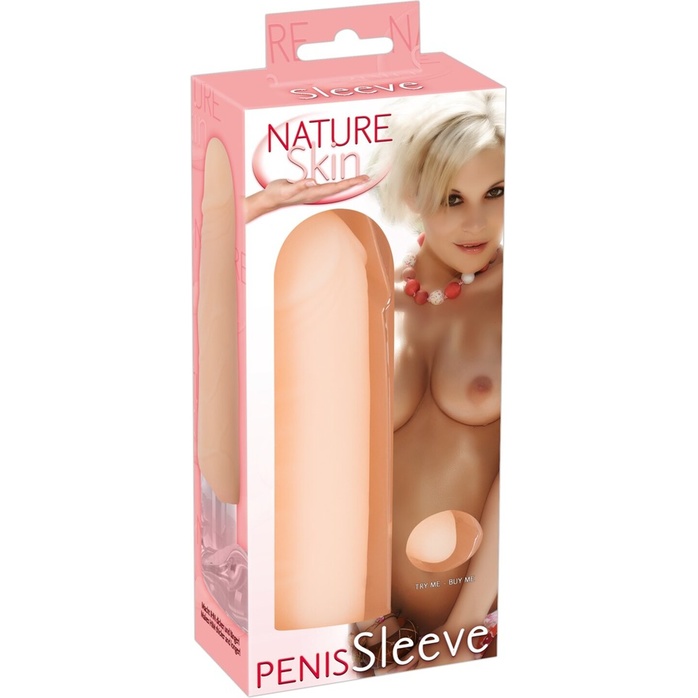 Телесная насадка на пенис Nature Skin - 15,5 см - Nature Skin. Фотография 5.