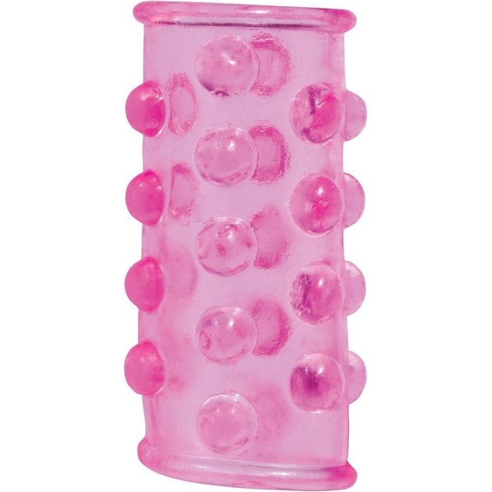 Розовая насадка на пенис с шишечками BASICX TPR SLEEVE PINK - BasicX