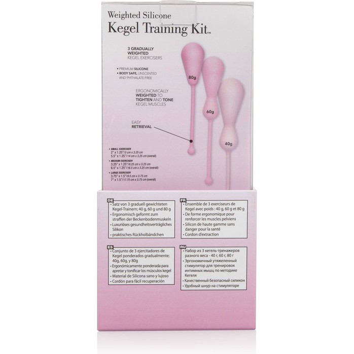 Набор из 3 вагинальных кегель-массажёров разного размера Weighted Silicone Kegel Training Kit - Inspire. Фотография 6.