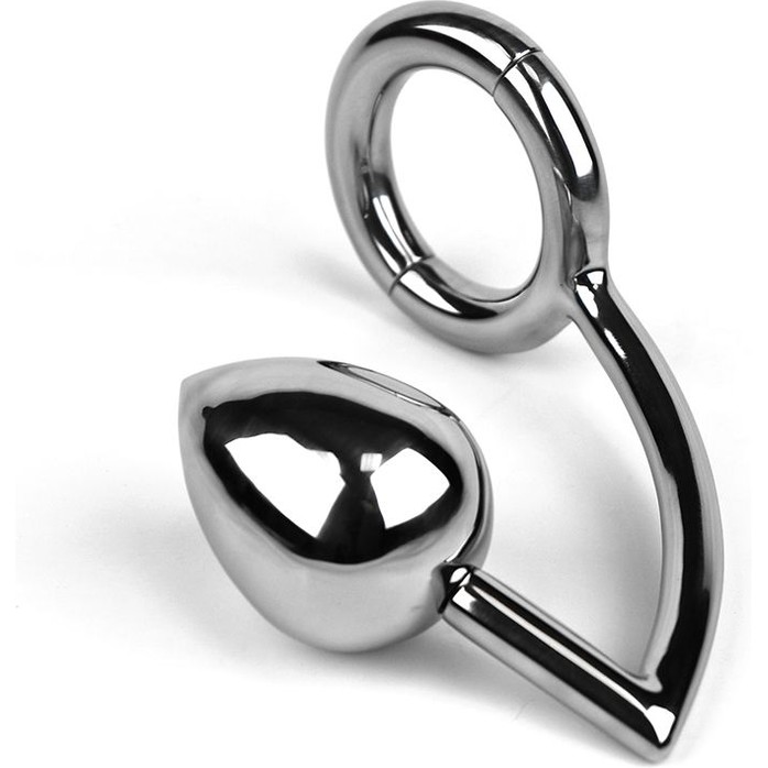 Разборное эрекционное кольцо с анальным плагом 2-Pcs Ring with Egg Asslock. Фотография 2.