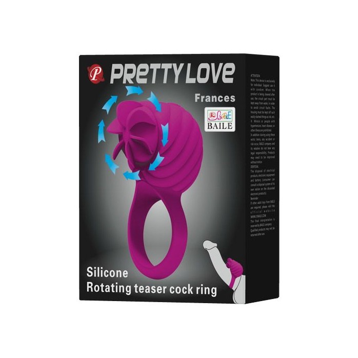 Эрекционное кольцо с ротационным стимулятором клитора Frances - Pretty Love. Фотография 8.