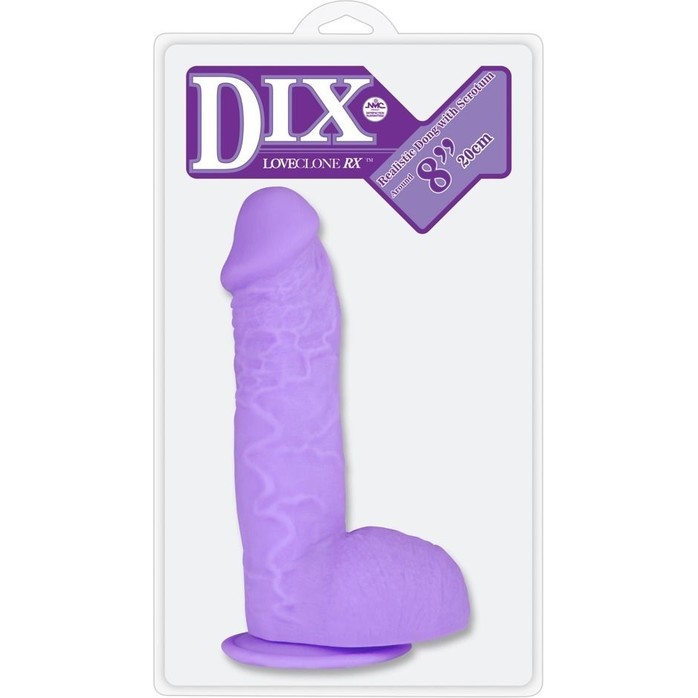 Фиолетовый фаллоимитатор на присоске DIX - 22 см. Фотография 2.