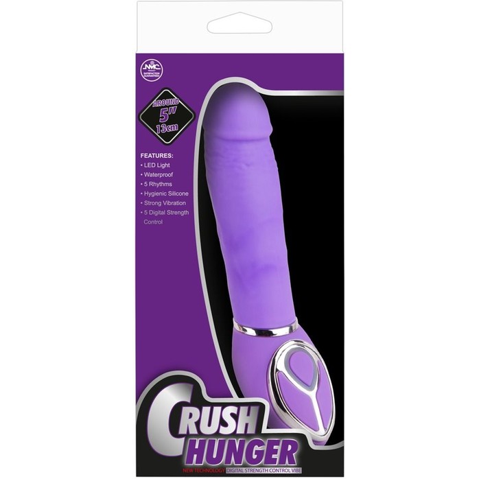 Фиолетовый вибромассажёр Crush Hunger - 17,5 см. Фотография 2.