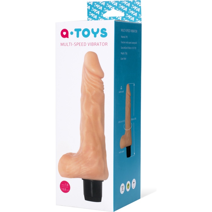 Телесный мультискоростной вибратор-реалистик A-toys - 19,8 см