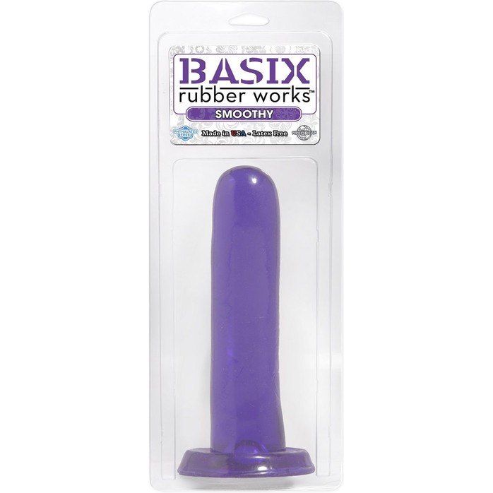 Фиолетовый анальный фаллоимитатор Smoothy - 13,3 см - Basix Rubber Works. Фотография 2.
