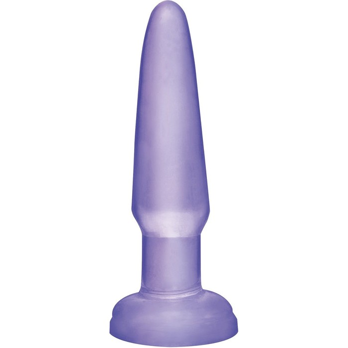 Фиолетовая анальная пробка Beginners Butt Plug - 10,9 см - Basix Rubber Works