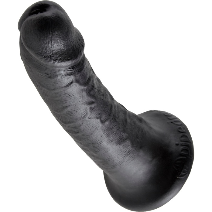 Чёрный фаллоимитатор с присоской 6 Cock - 15,2 см - King Cock. Фотография 4.