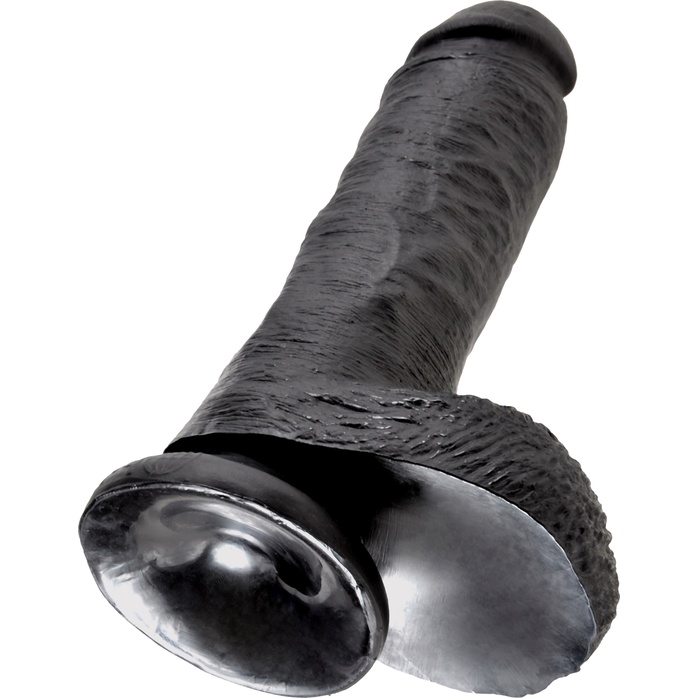 Чёрный фаллоимитатор 8 Cock with Balls - 21,3 см - King Cock. Фотография 6.