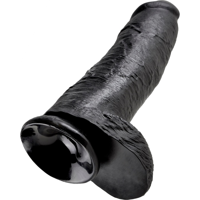 Чёрный фаллоимитатор-гигант 12 Cock with Balls - 30,5 см - King Cock. Фотография 3.