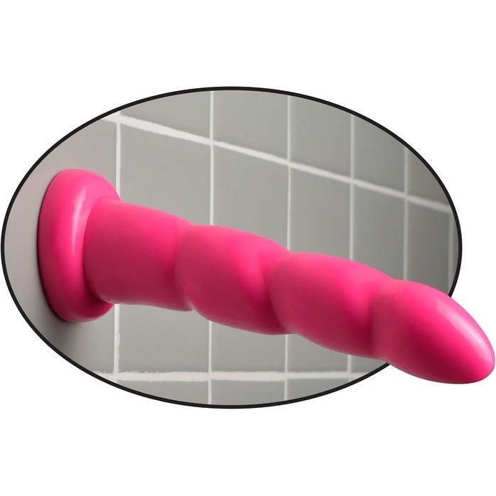 Ярко-розовый анальный стимулятор 6 Twister - 16,5 см - Dillio. Фотография 2.