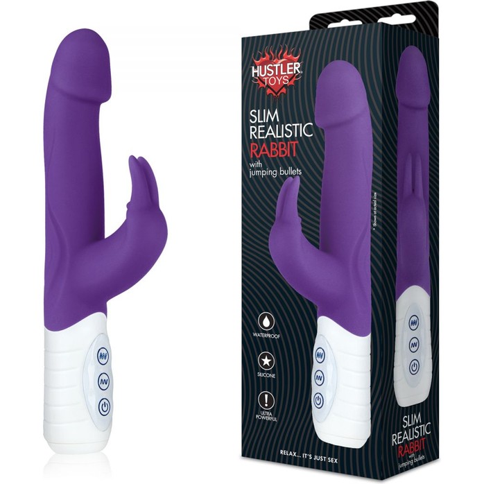 Фиолетовый миниатюрный вибратор hi-tech с реалистичной головкой. Фотография 2.