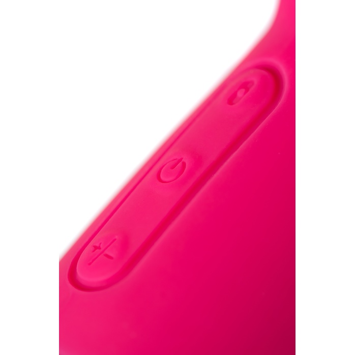 Сливово-розовый вибратор Trysta с клиторальным отростком и движущимся шариком в кончике - 18,6 см. Фотография 4.