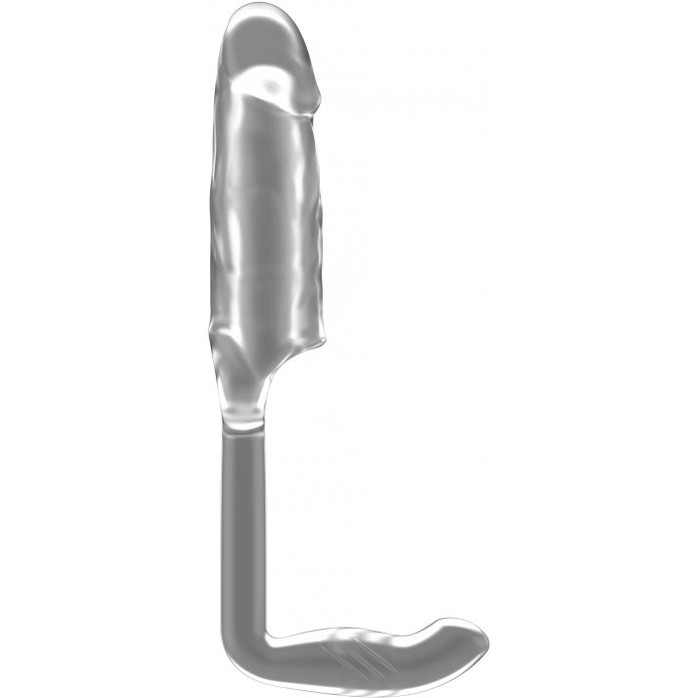 Прозрачная насадка с анальной вставкой Stretchy Penis Exten and Plug No.38 - Sono. Фотография 3.