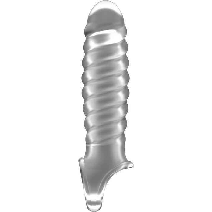 Прозрачная ребристая насадка Stretchy Penis Extension No.32 - Sono. Фотография 2.
