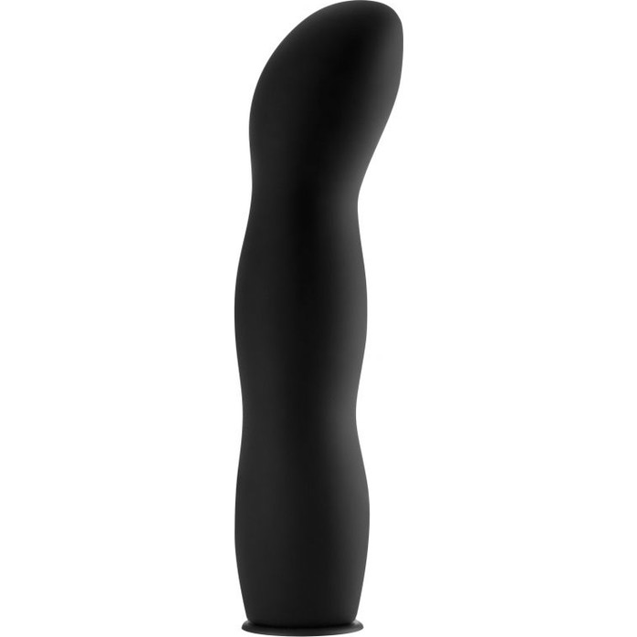 Чёрный страпон Deluxe Silicone Strap On 10 Inch с волнистой насадкой - 25,5 см - Ouch!. Фотография 3.