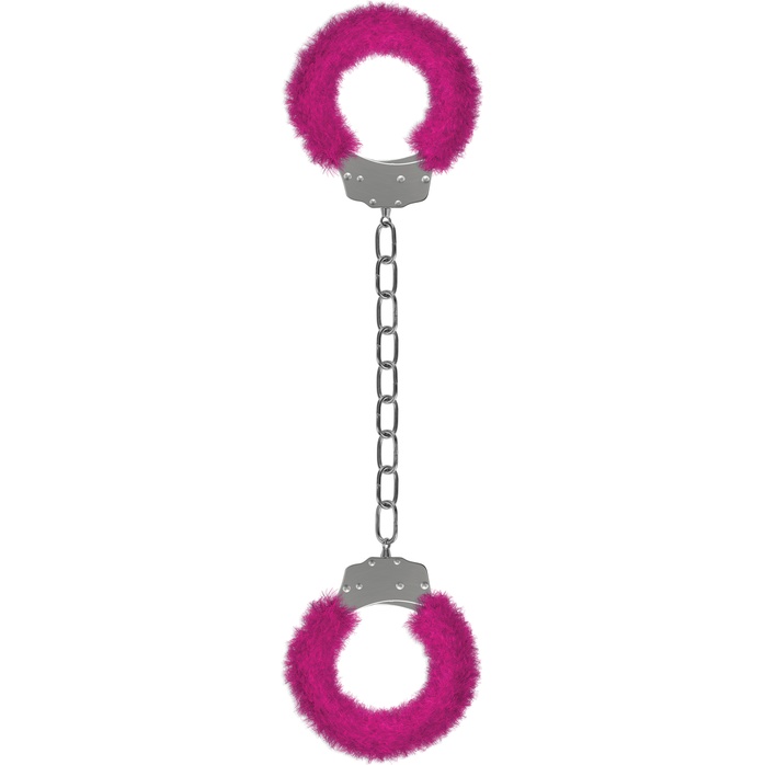 Кандалы с ярко-розовым мехом Furry Ankle Cuffs - Shots Toys