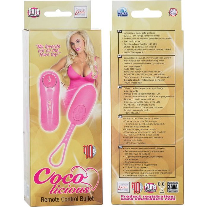Розовое виброяйцо Coco licious Remote Control Bullet - Coco Licious. Фотография 2.