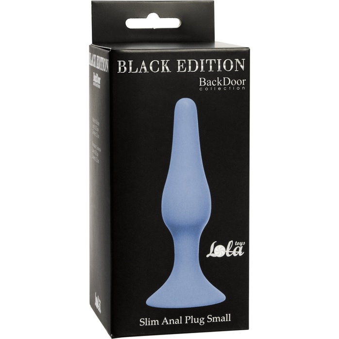 Синяя малая анальная пробка Slim Anal Plug Small - 10,5 см - Back Door Collection Black Edition. Фотография 3.