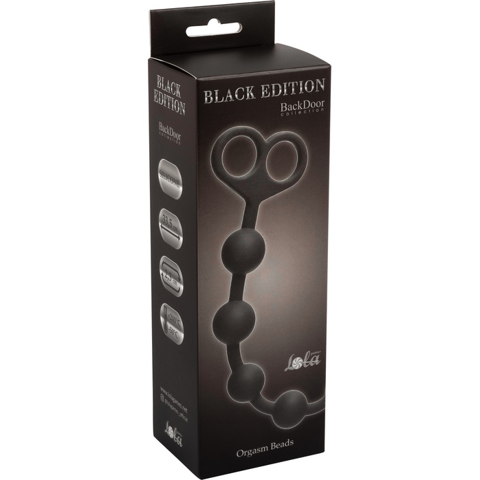 Чёрная анальная цепочка Orgasm Beads - 33,5 см - Back Door Collection Black Edition. Фотография 2.