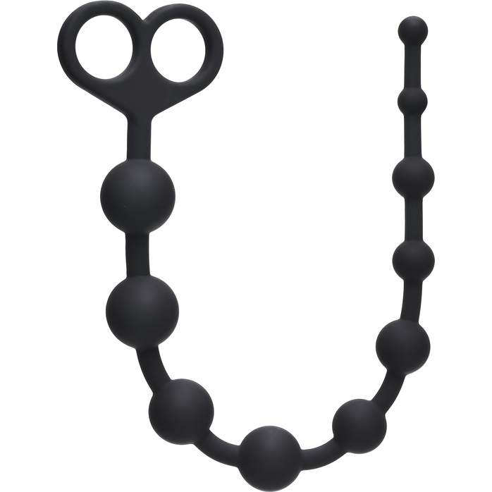Чёрная анальная цепочка Orgasm Beads - 33,5 см - Back Door Collection Black Edition