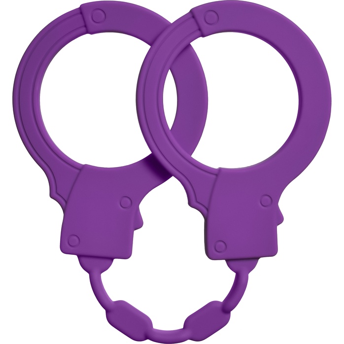 Фиолетовые силиконовые наручники Stretchy Cuffs Purple - Emotions