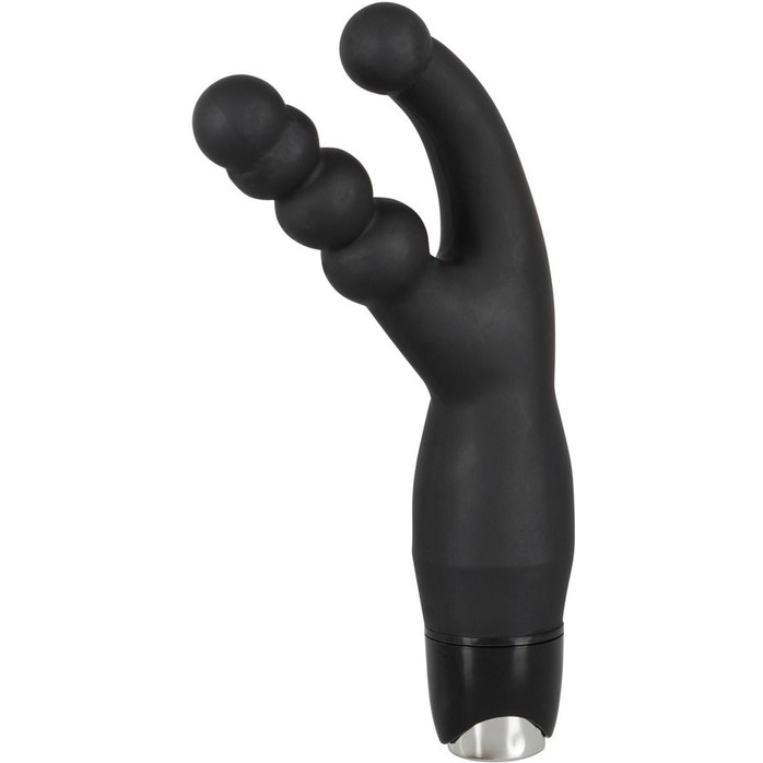 Чёрный анально-вагинальный вибратор Double Vibrator - 21 см - You2Toys