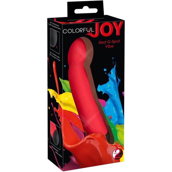 Красный вибратор с 10 режимами вибрации Colorful Joy Ripple - 16,5 см - You2Toys. Фотография 7.