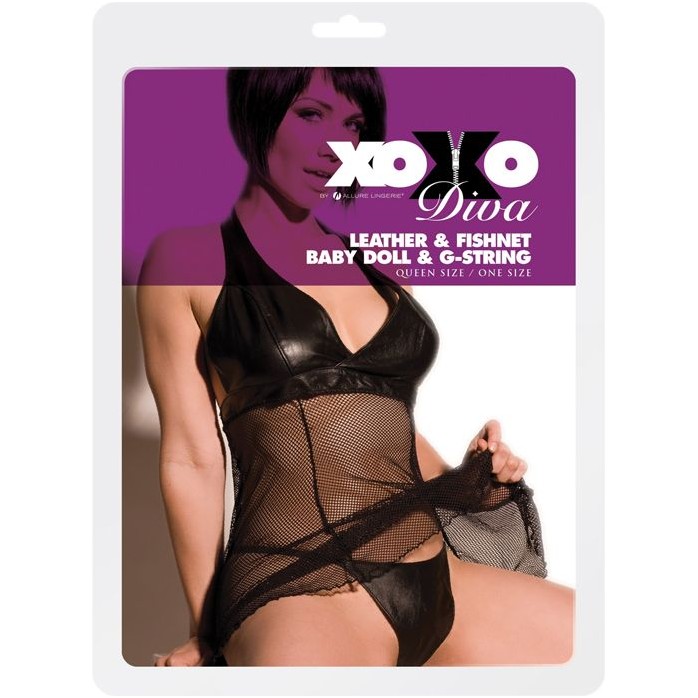 Сорочка с кожаным лифом и трусиками DIVA - XOXO. Фотография 2.