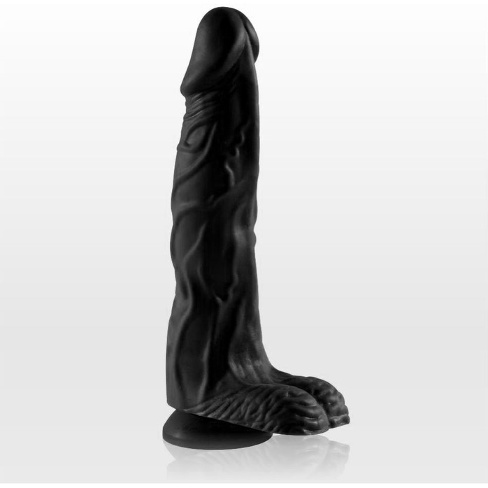 Чёрный фаллоимитатор Sitabellа с присоской в основании - 18,8 см - Real Toys Collection
