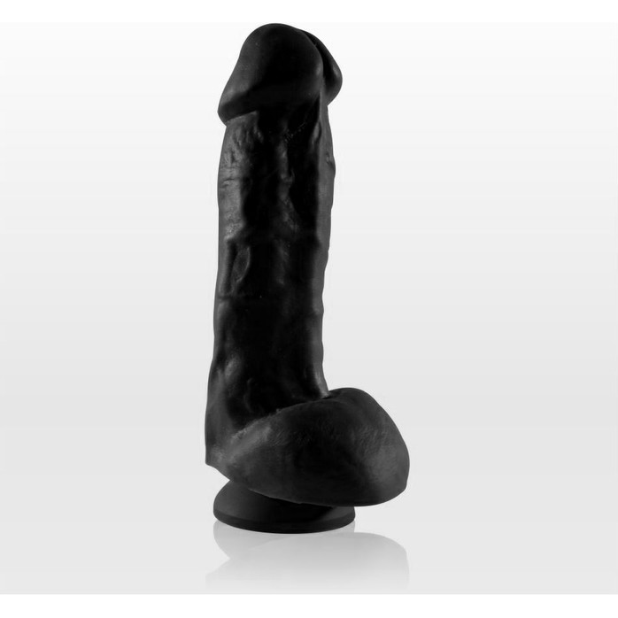 Крупный чёрный фаллоимитатор на присоске - 17 см - Real Toys Collection