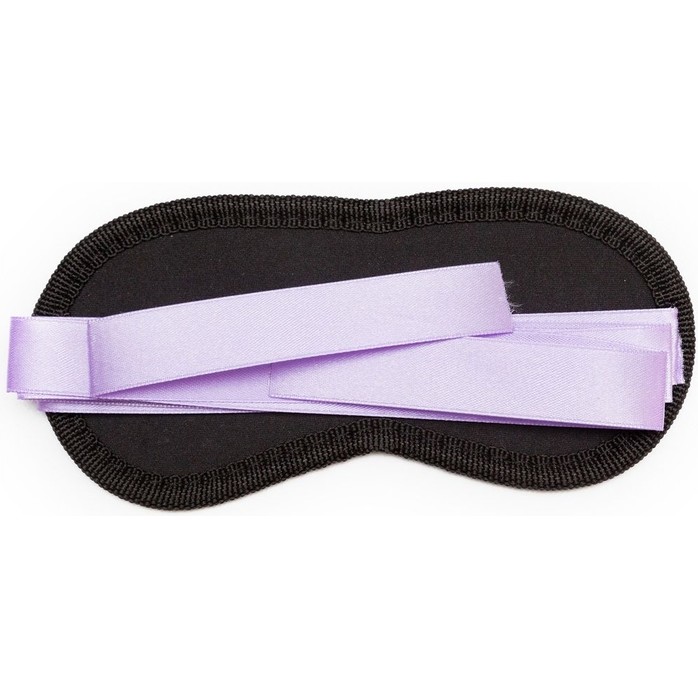 Чёрная маска на глаза Purple Black с фиолетовыми завязками. Фотография 2.